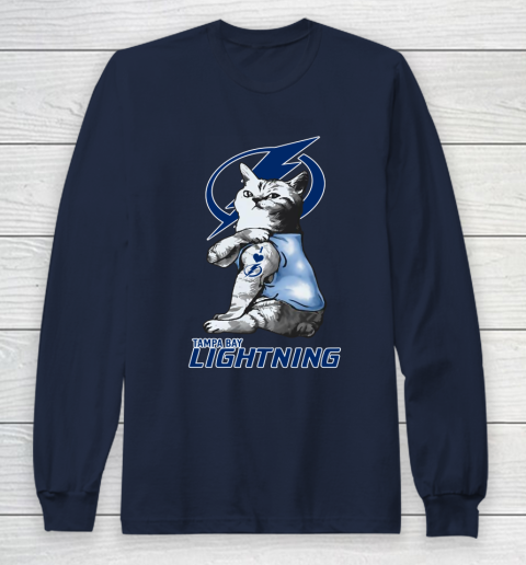 NHL My Cat Loves Tampa Bay Lightning Hockey Long Sleeve T-Shirt 2