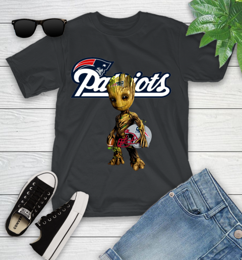 New England Patriots NFL Football Groot Marvel Guardians Of The Galaxy Youth T-Shirt 2