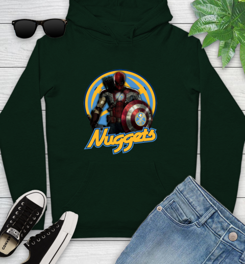 Denver Nuggets NBA Basketball Captain America Thor Spider Man Hawkeye Avengers Youth Hoodie 13