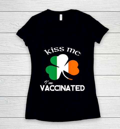 Kiss Me I m Vaccinated Women's V-Neck T-Shirt