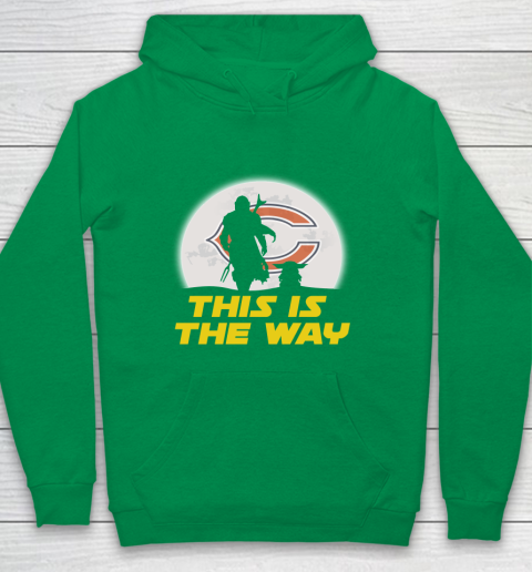 Chicago Bears NFL Football Star Wars Yoda And Mandalorian This Is The Way Youth Hoodie 4