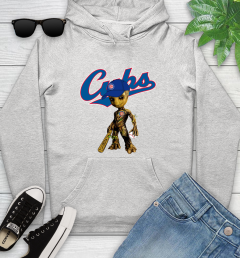 MLB Chicago Cubs Groot Guardians Of The Galaxy Baseball Youth Hoodie