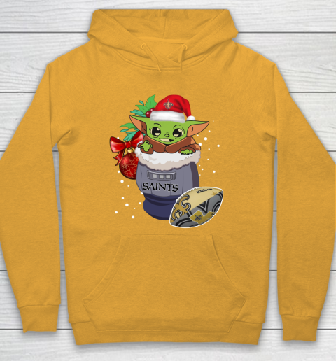 New Orleans Saints Christmas Baby Yoda Star Wars Funny Happy NFL Hoodie 3