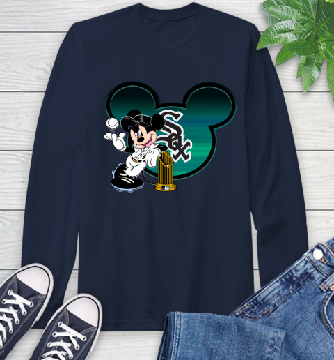 MLB Chicago White Sox The Commissioner's Trophy Mickey Mouse Disney Long Sleeve T-Shirt 4