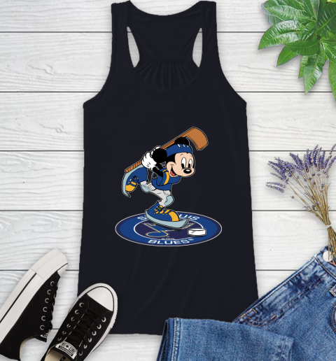 NHL Hockey St.Louis Blues Cheerful Mickey Disney Shirt Racerback Tank 9