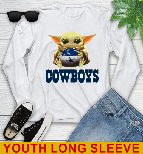 NFL Football Dallas Cowboys Baby Yoda Star Wars Shirt Youth Long Sleeve