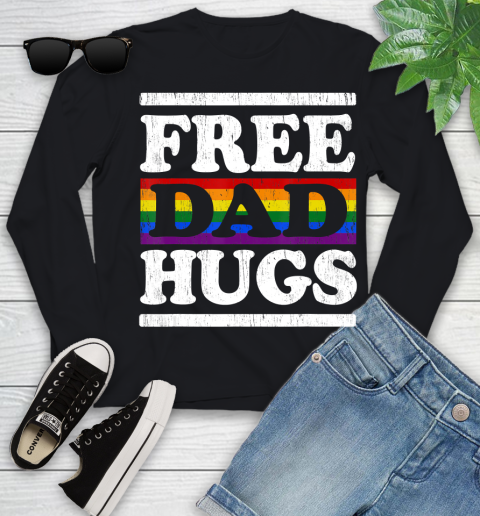 Nurse Shirt Vintage Free dad hugs rainbow Love LGBT Gay lesbian pride T Shirt Youth Long Sleeve