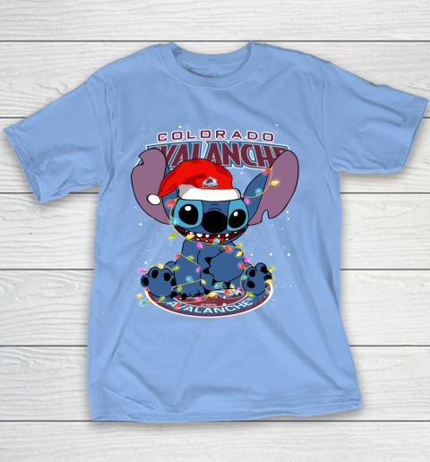 Colorado Avalanche NHL Hockey noel stitch Christmas Youth T-Shirt 7