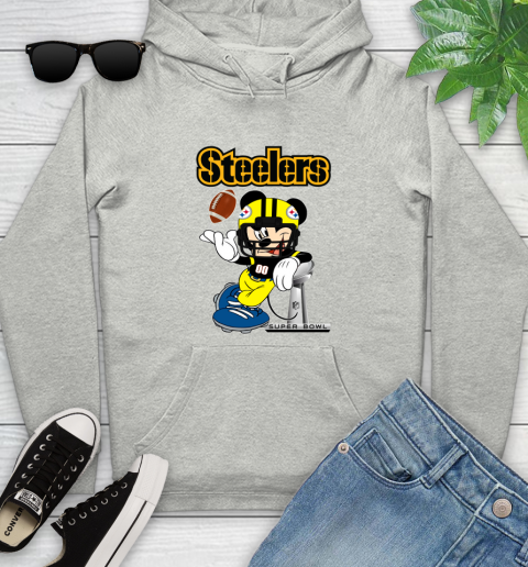 NFL Pittsburgh Steelers Mickey Mouse Disney Super Bowl Football T Shirt Youth Hoodie