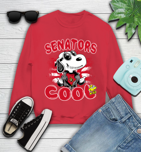 NHL Hockey Ottawa Senators Cool Snoopy Shirt Youth Sweatshirt 6