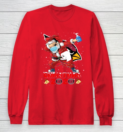 Arizona Cardinals Funny Santa Claus Dabbing Christmas 2020 NFL Long Sleeve T-Shirt 7