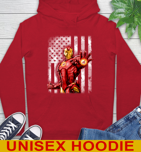 Cleveland Indians MLB Baseball Iron Man Avengers American Flag Shirt Hoodie 10