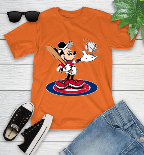 MLB Baseball Chicago Cubs Cheerful Mickey Disney Shirt Youth T-Shirt