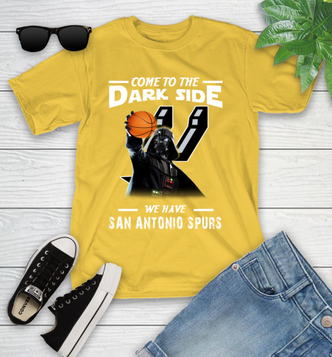 NBA Come To The Dark Side We Have San Antonio Spurs Star Wars Darth Vader Basketball Youth T-Shirt 10