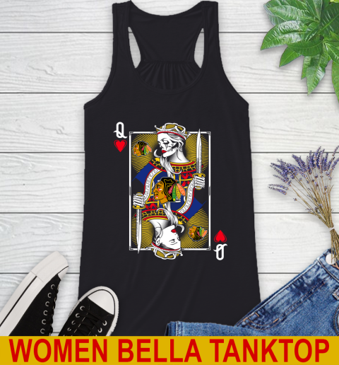 NHL Hockey Chicago Blackhawks The Queen Of Hearts Card Shirt Racerback Tank