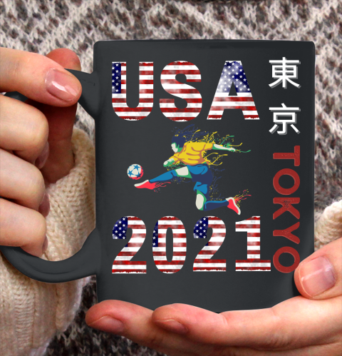Tokyo Olympics 2021 USA Team Soccer American Flag Ceramic Mug 11oz