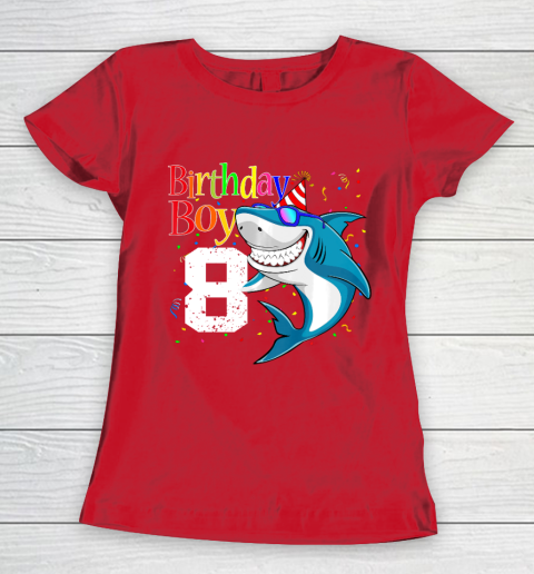 Kids 8th Birthday Boy Shark Shirts 8 Jaw Some Four Tees Boys 8 Years Old Women's T-Shirt 9
