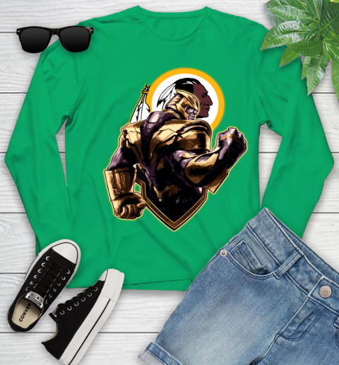 NFL Thanos Avengers Endgame Football Sports Washington Redskins Youth Long Sleeve 6