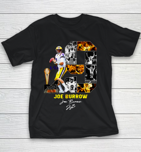 Joe Burrow 9 LSU Tigers Signature Youth T-Shirt