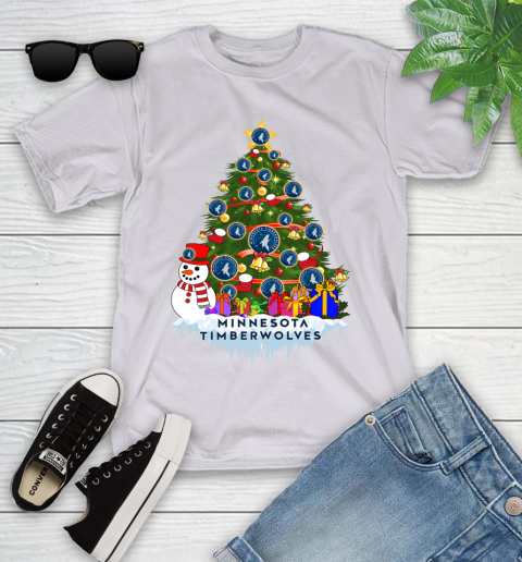 Minnesota Timberwolves Merry Christmas NBA Basketball Sports Youth T-Shirt 4
