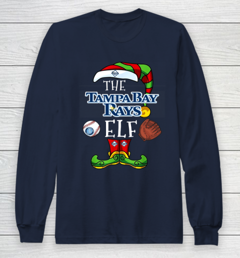 Tampa Bay Rays Christmas ELF Funny MLB Long Sleeve T-Shirt 2