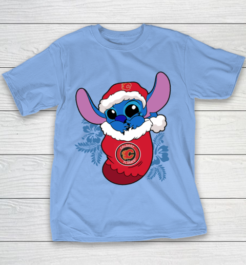 Calgary Flames Christmas Stitch In The Sock Funny Disney NHL Youth T-Shirt 10