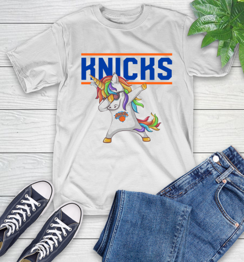 New York Knicks NBA Basketball Funny Unicorn Dabbing Sports T-Shirt