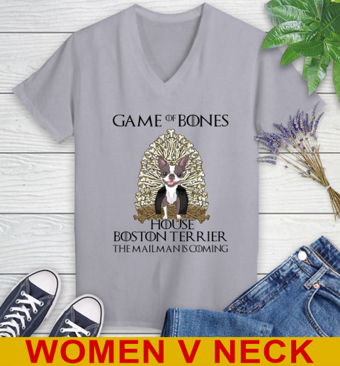 Game of bones house boston terrier dog the mailman is coming tshirt 62