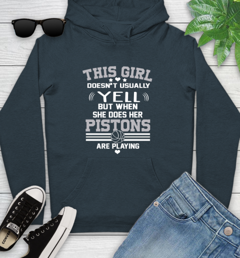 Detroit Pistons NBA Basketball I Yell When My Team Is Playing Youth Hoodie 10