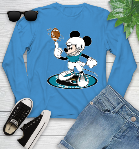 NFL Football Jacksonville Jaguars Cheerful Mickey Disney Shirt Youth Long Sleeve 7