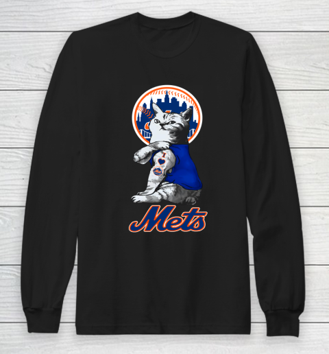 MLB Baseball My Cat Loves New York Mets Long Sleeve T-Shirt
