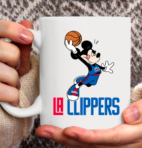 NBA Basketball LA Clippers Cheerful Mickey Mouse Shirt Ceramic Mug 11oz 2