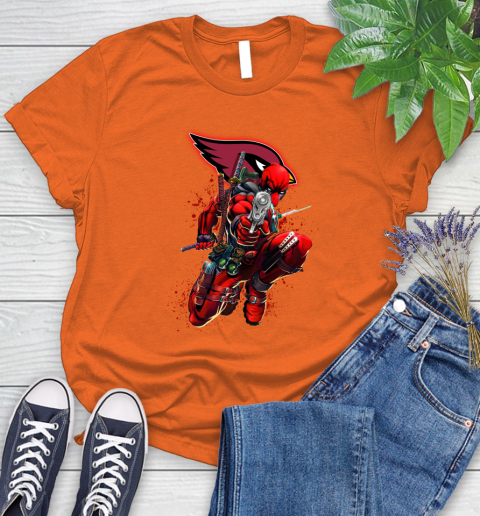 NFL Deadpool Marvel Comics Sports Football Arizona Cardinals Women's T-Shirt 4