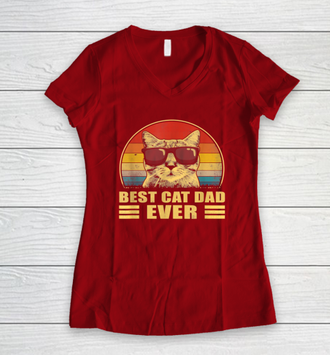 Best Cat Dad Ever Bump Fit Father's Day Gift Daddy Women's V-Neck T-Shirt 6