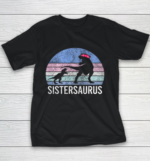 Sister sis Santa Gift Christmas Xmas Dinosaur Youth T-Shirt