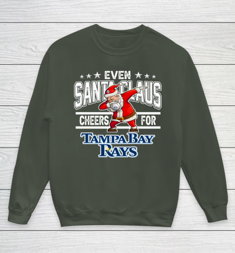 Tampa Bay Rays Even Santa Claus Cheers For Christmas MLB Youth Sweatshirt 8