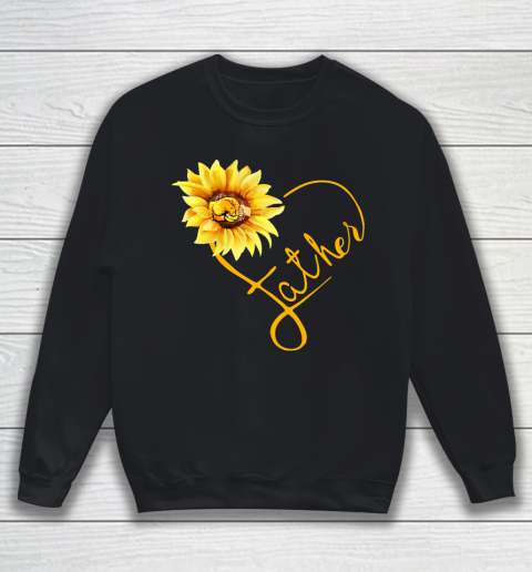 Father's Day Funny Gift Ideas Apparel  Father Sunflower Heart Symbol Matching Family T Shirt Sweatshirt