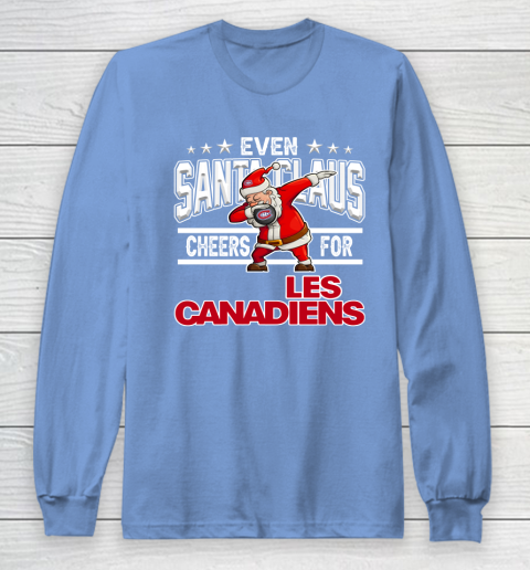 Montreal Canadiens Even Santa Claus Cheers For Christmas NHL Long Sleeve T-Shirt 8
