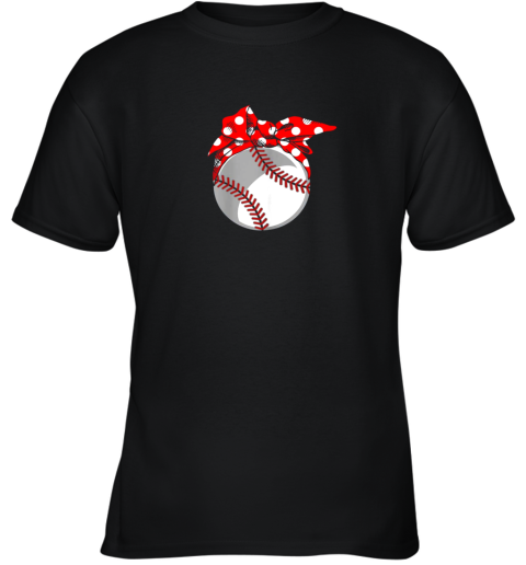 Baseball Sport Mom Red Polka Dot Bandana Gift Youth T-Shirt