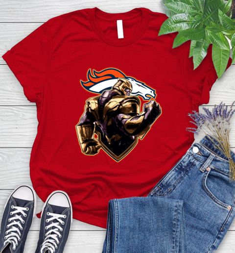 NFL Thanos Avengers Endgame Football Sports Denver Broncos Women's T-Shirt 9