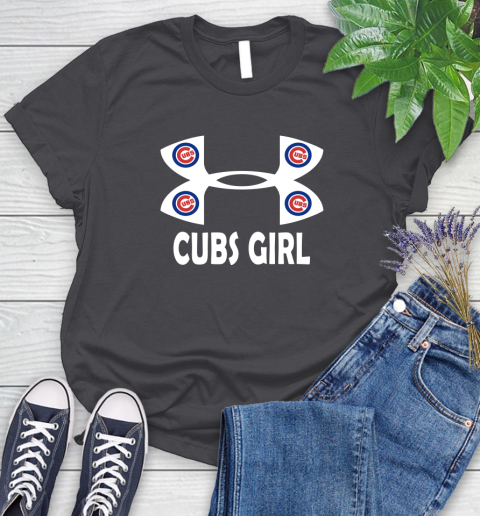 MLB Chicago Cubs Under Armour Baseball Sports Women's T-Shirt 8