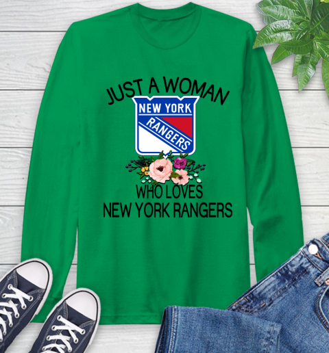 NHL Just A Woman Who Loves New York Rangers Hockey Sports Long Sleeve T-Shirt 5