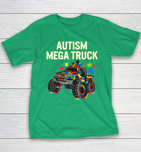 Autism Mega Truck Shirt Monster Truck Autism Awareness Youth T-Shirt 4