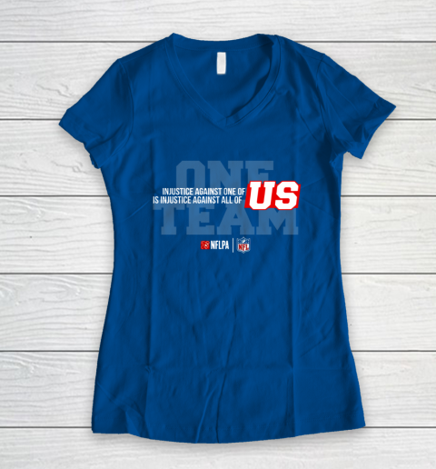 NFL End Racism Print In Front And Back Women's V-Neck T-Shirt 7