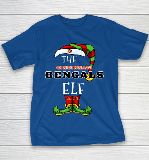 Cincinnati Bengals Christmas ELF Funny NFL Youth T-Shirt 6