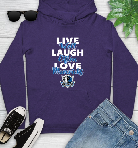 NBA Basketball Dallas Mavericks Live Well Laugh Often Love Shirt Youth Hoodie 5