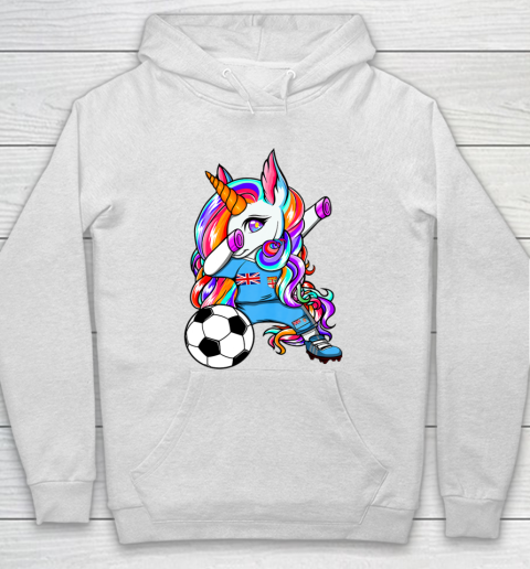 Dabbing Unicorn Fiji Soccer Fans Jersey Flag Fijian Football Hoodie