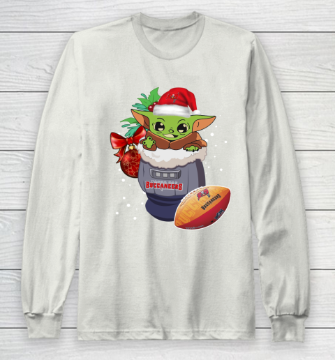 Tampa Bay Buccaneers Christmas Baby Yoda Star Wars Funny Happy NFL Long Sleeve T-Shirt 12