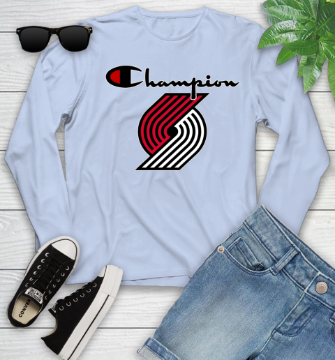 NBA Basketball Portland Trail Blazers Champion Shirt Youth Long Sleeve 6