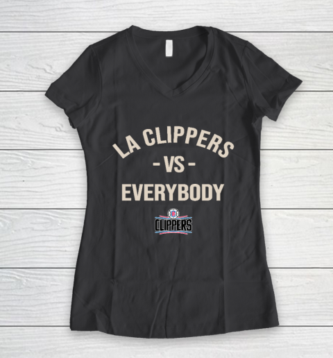 LA Clippers Vs Everybody Women's V-Neck T-Shirt 6
